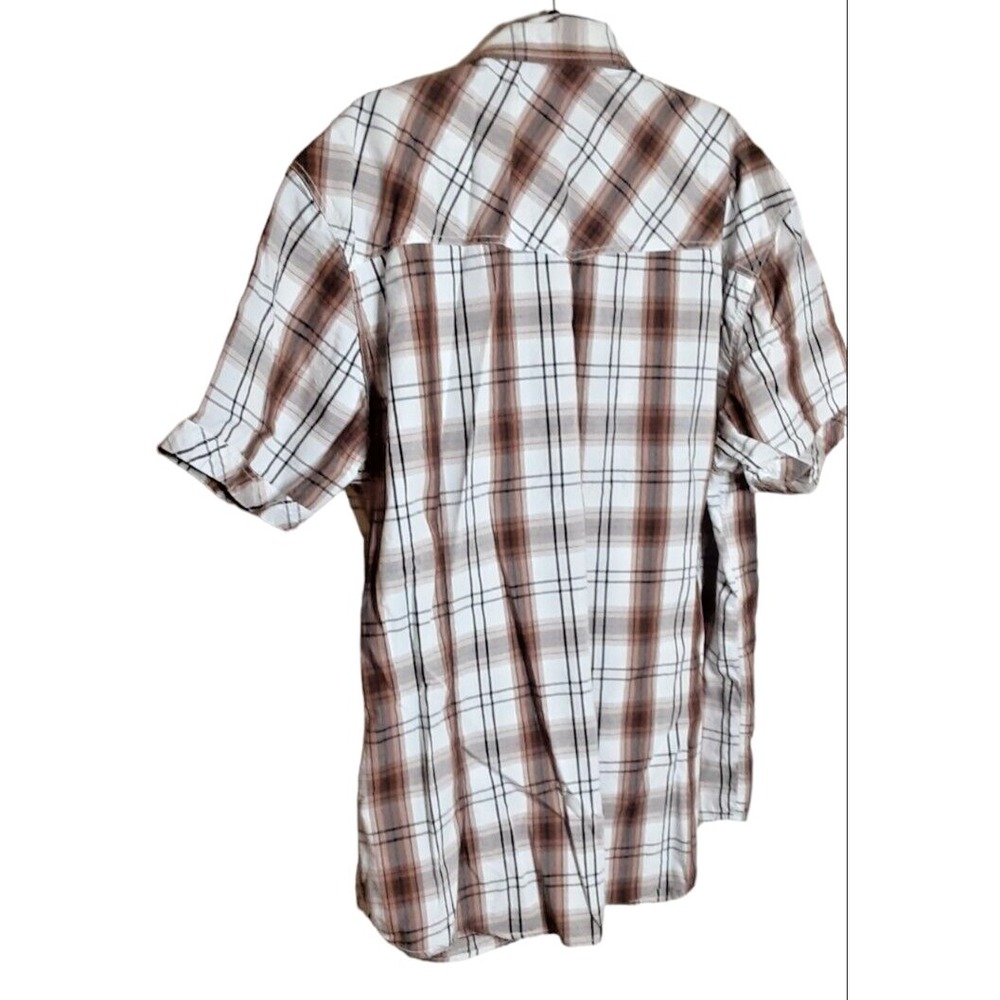 Mens Shirt Size 3XL Venzulia Short‎ Sleeve Snap Button Front Plaid 100% Cotton - Picture 6 of 9